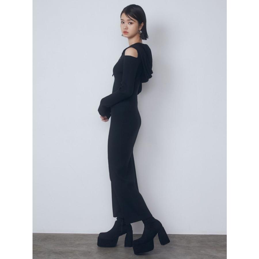 EMODA（エモダ） (エモダ）カットアウトフードニットワンピース 即日