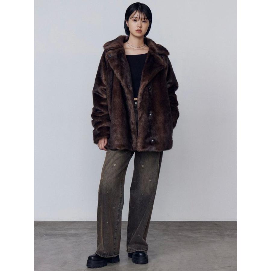 新品同様 エモダ　EMODA ミディーフェイクファーコート　ブルゾン アウター ミディフェイクファーコート[品番：MKSW0061631]｜EMODA（エモダ）の