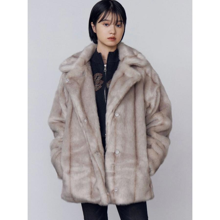 新品同様 エモダ　EMODA ミディーフェイクファーコート　ブルゾン アウター ミディフェイクファーコート｜エモダの通販｜&mall（アンドモール