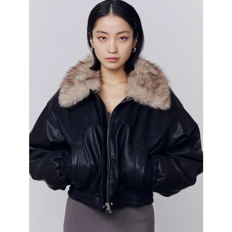 EMODA ブラック レザー ジャケット EMODA（エモダ） フェイクレザーブルゾン 即日発送 : RAPTURE - 通販