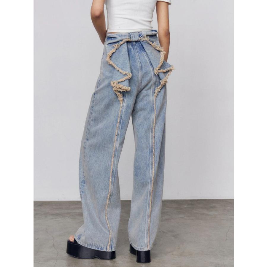 【新品】EMODA バックリボンルーズジーンズ EMODA（エモダ） 【SNSで話題！】バックリボンルーズジーンズ 即日発送