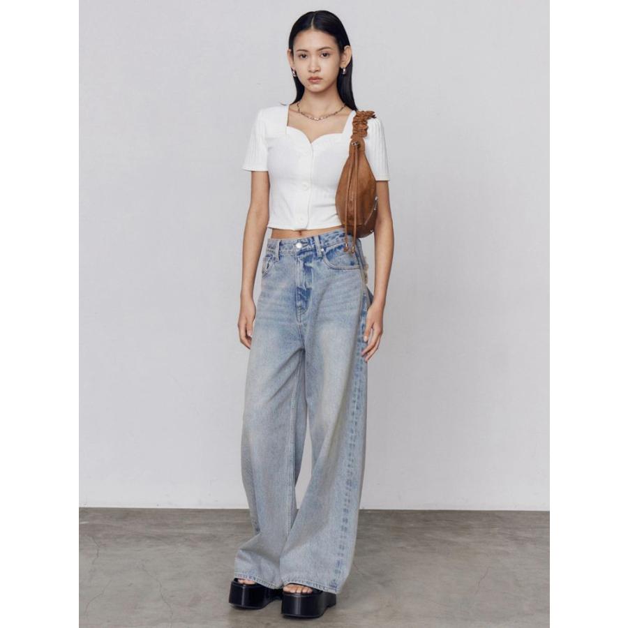 【新品】EMODA バックリボンルーズジーンズ EMODA（エモダ） 【SNSで話題！】バックリボンルーズジーンズ 即日発送