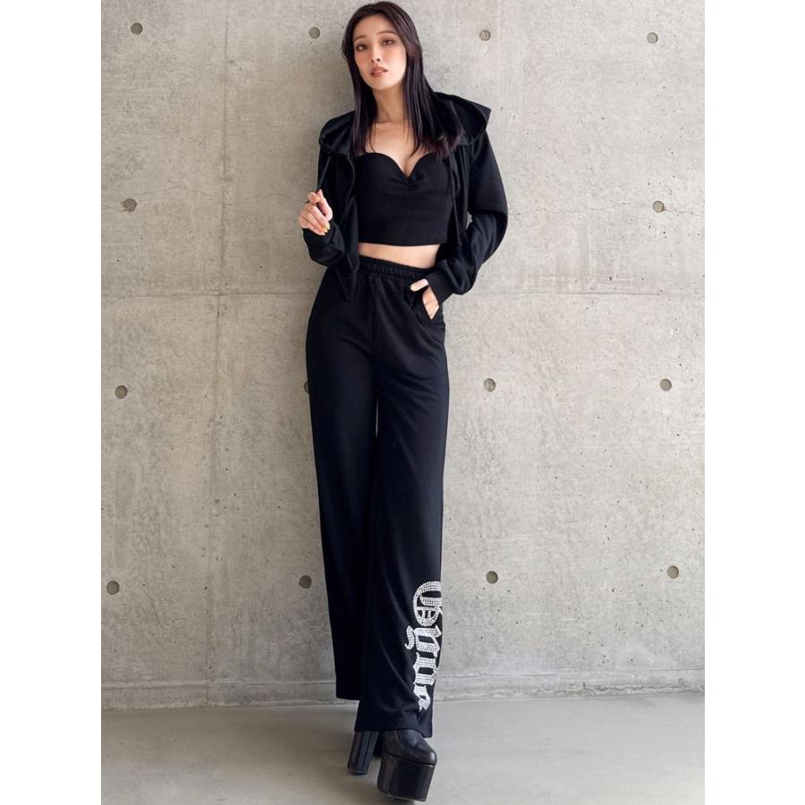 フレアパンツ　ラメ GYDA（ジェイダ） GYDA(ジェイダ）ラメフレアパンツ【SETUP着用可