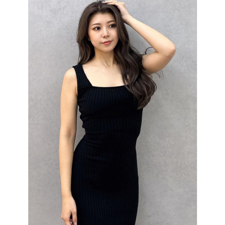 GYDA GYDA(ジェイダ）バックオープンジップスリットリブニット