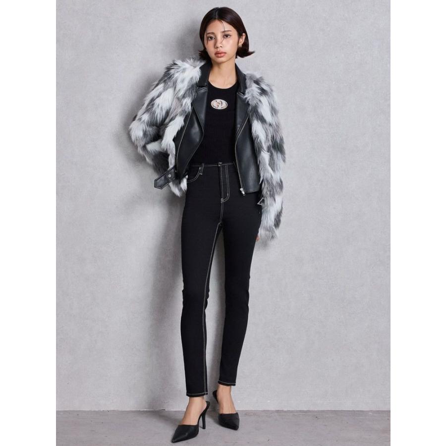 GYDA（ジェイダ） レイヤードエコファーライダースジャケット 即納