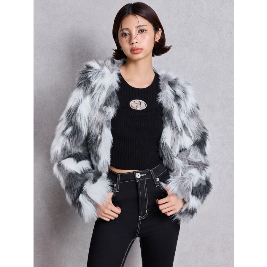 GYDA（ジェイダ） レイヤードエコファーライダースジャケット 即納