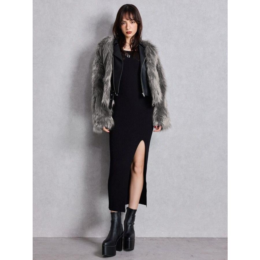 GYDA（ジェイダ） レイヤードエコファーライダースジャケット 即納