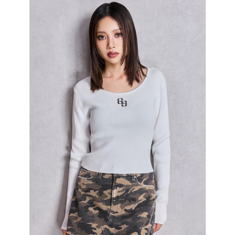 GYDA トップス GYDA（ジェイダ） GGプレートlong sleeveニットトップス : RAPTURE