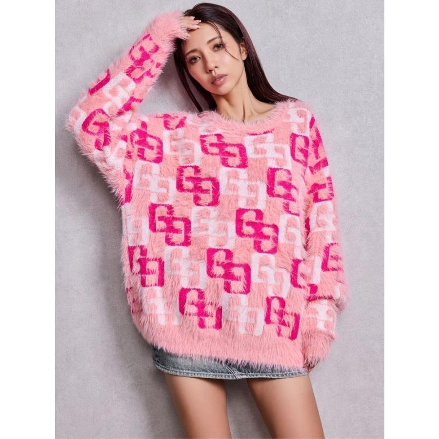 GYDA（ジェイダ） GG PATTERN MIXシャギーニットトップス 即日発送