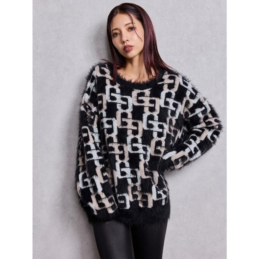 GYDA（ジェイダ） GG PATTERN MIXシャギーニットトップス 即日発送