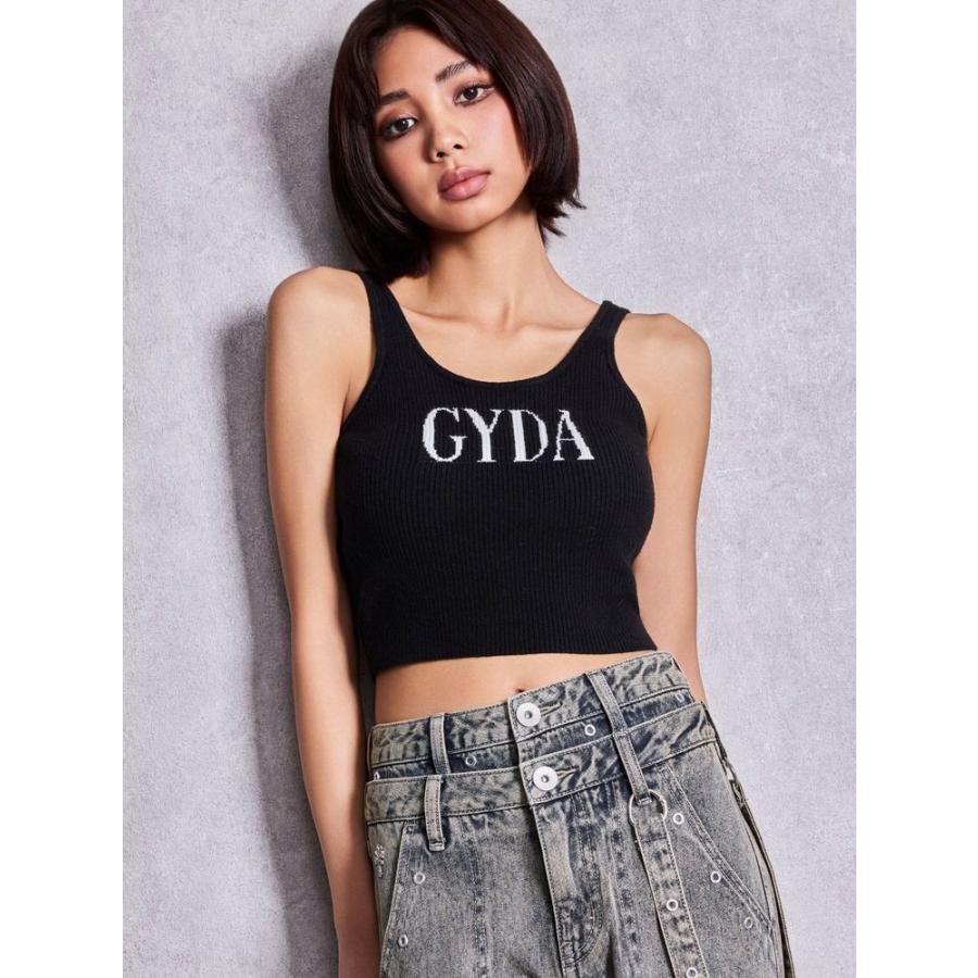 GYDA（ジェイダ） GYDA jacquardタンクニットトップス 即日発送