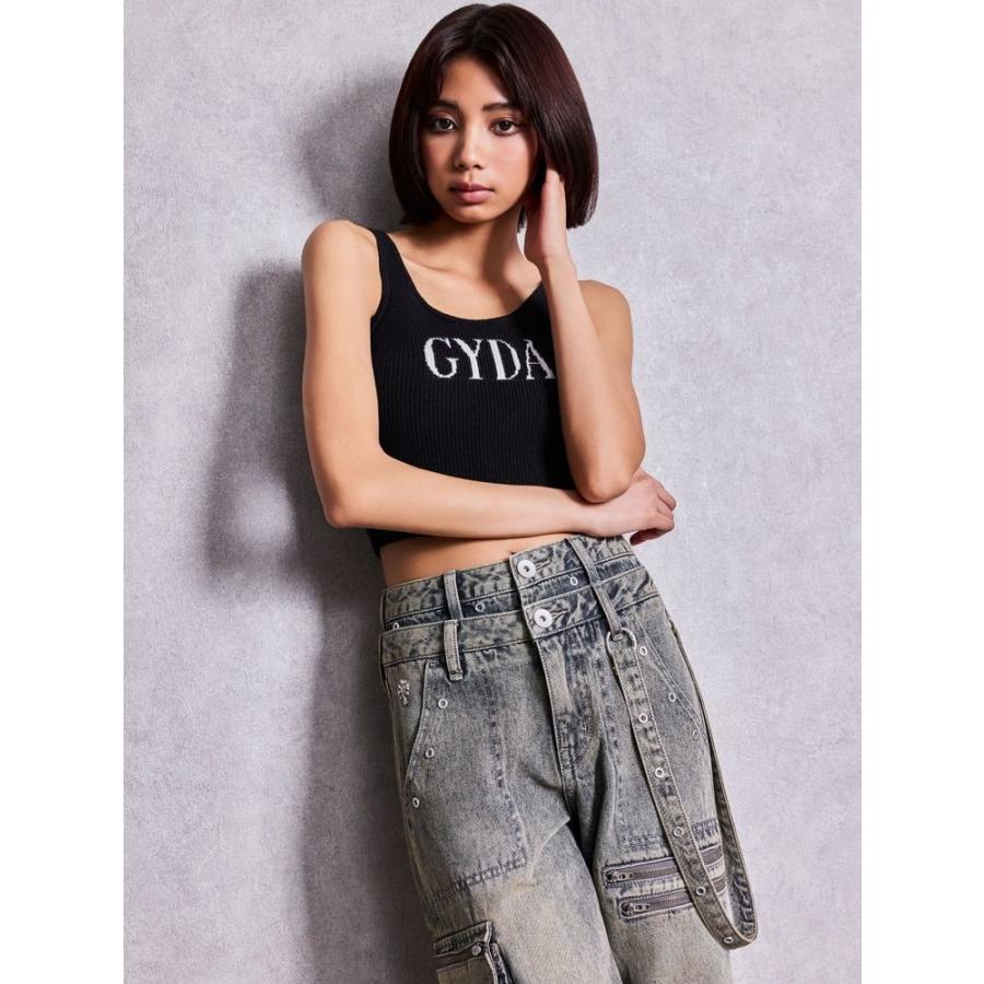 GYDA（ジェイダ） GYDA jacquardタンクニットトップス 即日発送