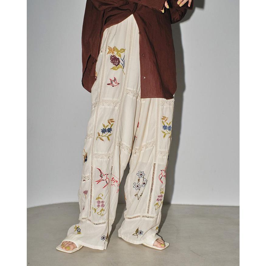 TODAYFUL トゥデイフル 予約 2024年6月下旬頃入荷予定 サイズ38 8月中旬　Embroidery Patchwork Trousers パッチワーク トラウザーズ 12410703 (エクリュ)｜rapture026｜04