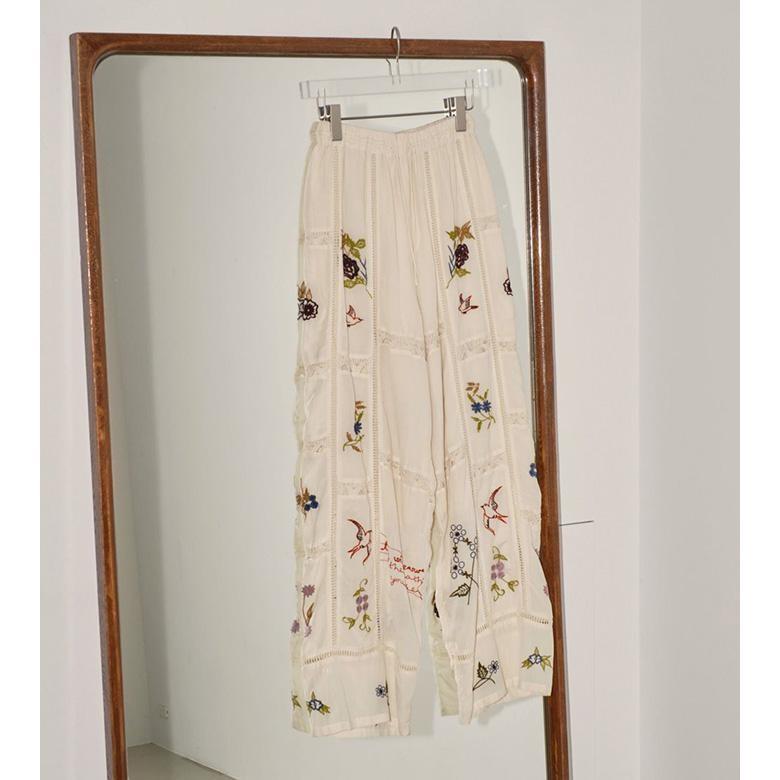 TODAYFUL トゥデイフル 予約 2024年頃8月中旬予定 Embroidery Patchwork Trousers パッチワーク トラウザーズ 12410703 (エクリュ)｜rapture026｜06