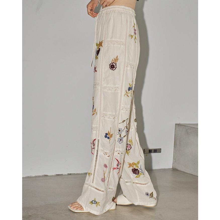 TODAYFUL トゥデイフル 予約 2024年頃8月中旬予定 Embroidery Patchwork Trousers パッチワーク トラウザーズ 12410703 (エクリュ)｜rapture026｜09