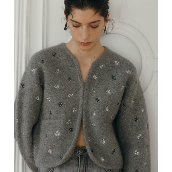 CREDONA（クレドナ） FLOWER EMBROIDERY KNIT JACKET 予約商品