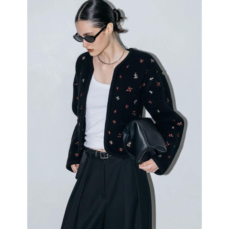 CREDONA（クレドナ） FLOWER EMBROIDERY KNIT JACKET 即納 1425511389