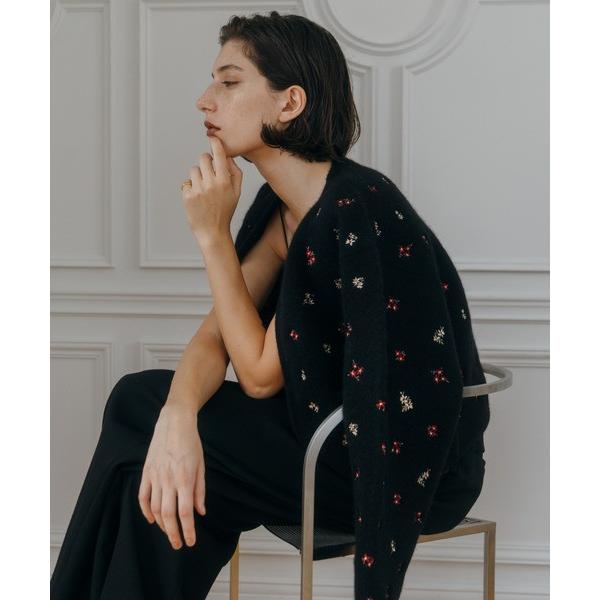 CREDONA（クレドナ） FLOWER EMBROIDERY KNIT JACKET 即納 : RAPTURE