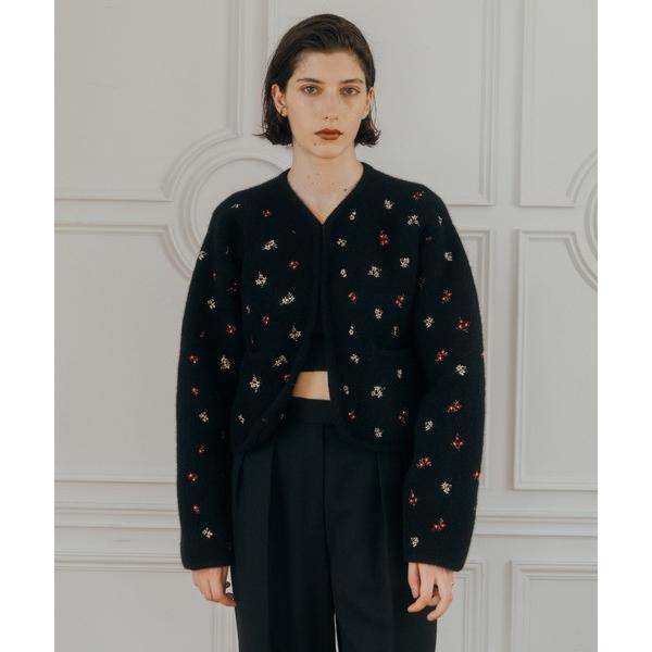 CREDONA（クレドナ） FLOWER EMBROIDERY KNIT JACKET 予約商品