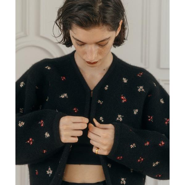 CREDONA（クレドナ） FLOWER EMBROIDERY KNIT JACKET 予約商品