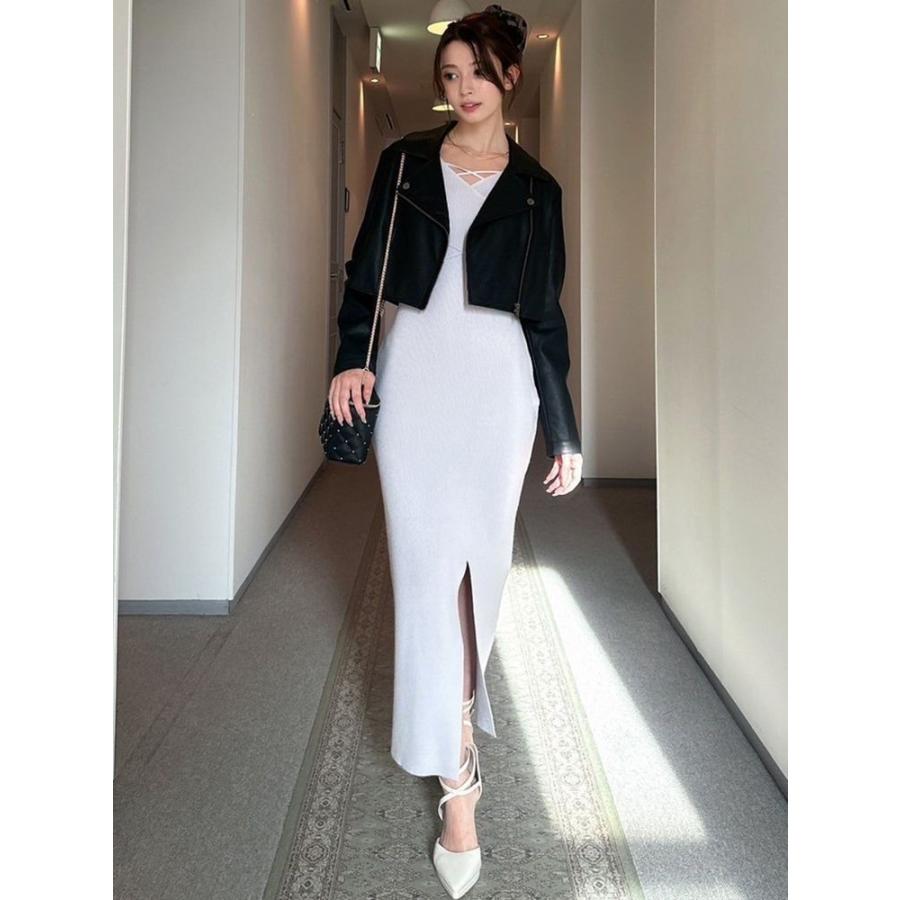 リゼクシー　レザージャケット　S 未使用 リゼクシー RESEXXY フェイクレザーライダースジャケット （BLK