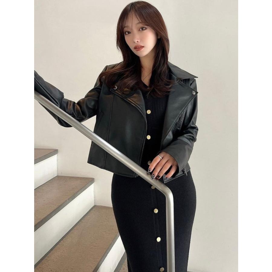 ジャケット ライダースジャケット Leather Single Soutien Colored