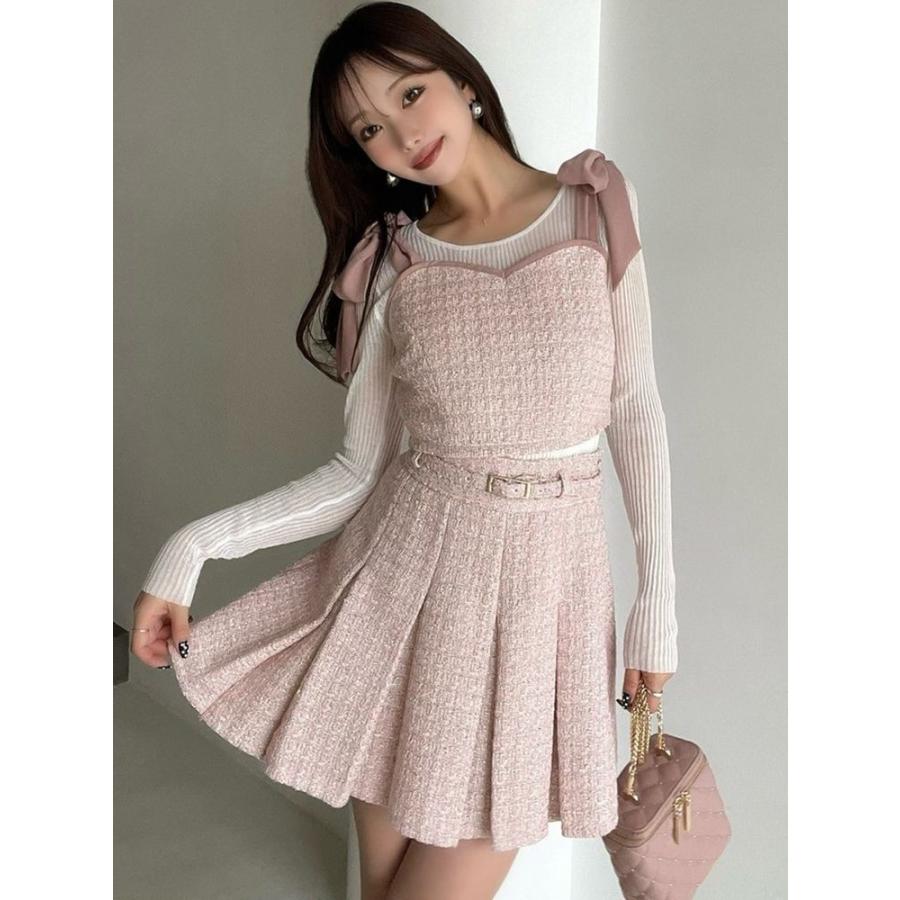 RESEXXY（リゼクシー） ツイードプリーツミニスカート【セットアップ