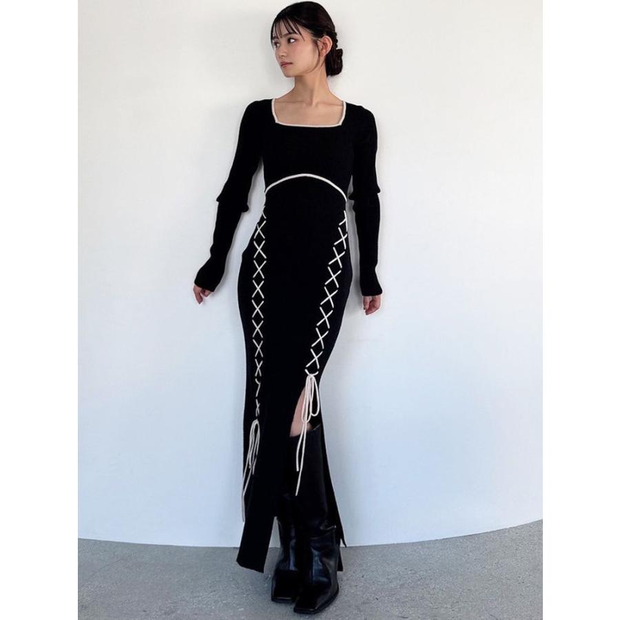 RESEXXY（リゼクシー） レースアップタイトニットワンピース 即日発送