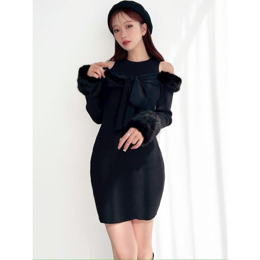 RESEXXY（リゼクシー） ポイントフェイクファーミニニットワンピース