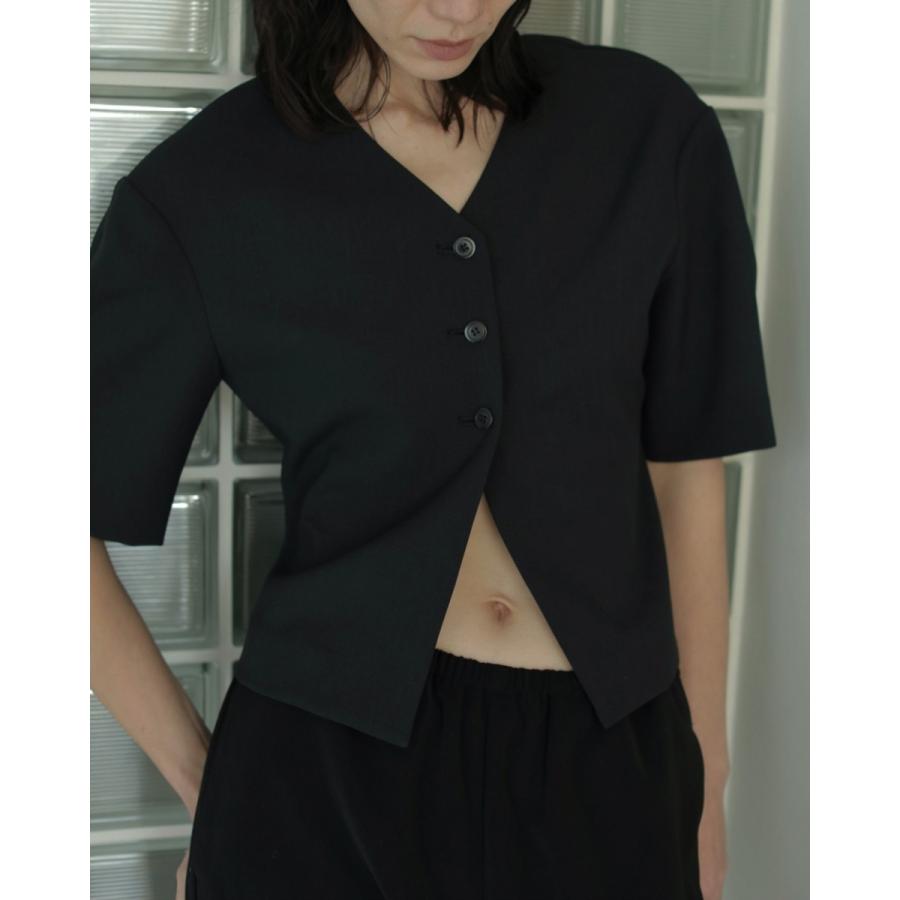 アンヌークanuke Vneck Compact Shirts ブラック ANUKE (アンヌーク）Vneck Compact Shirts 即日発送 : RAPTURE - 通販