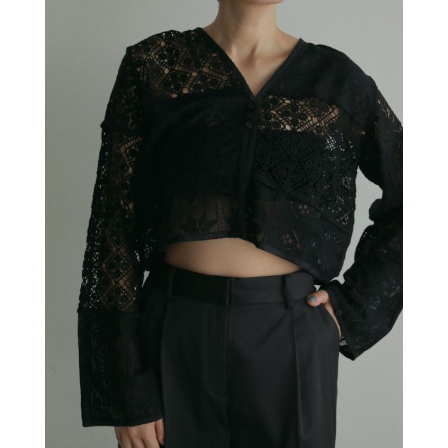 anuke（アンヌーク） (アンヌーク）Patchwork Lace Cardigan 即納