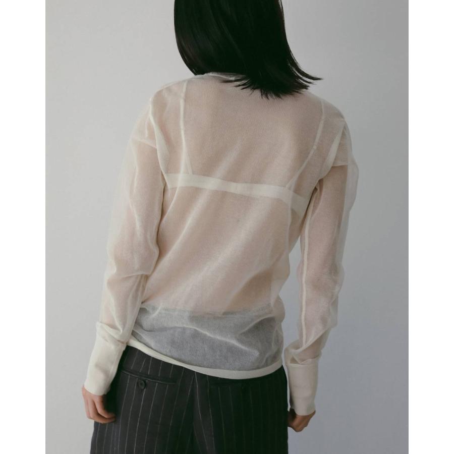 ANUKE アンヌーク Sheer Henley Knit 即日発送の画像