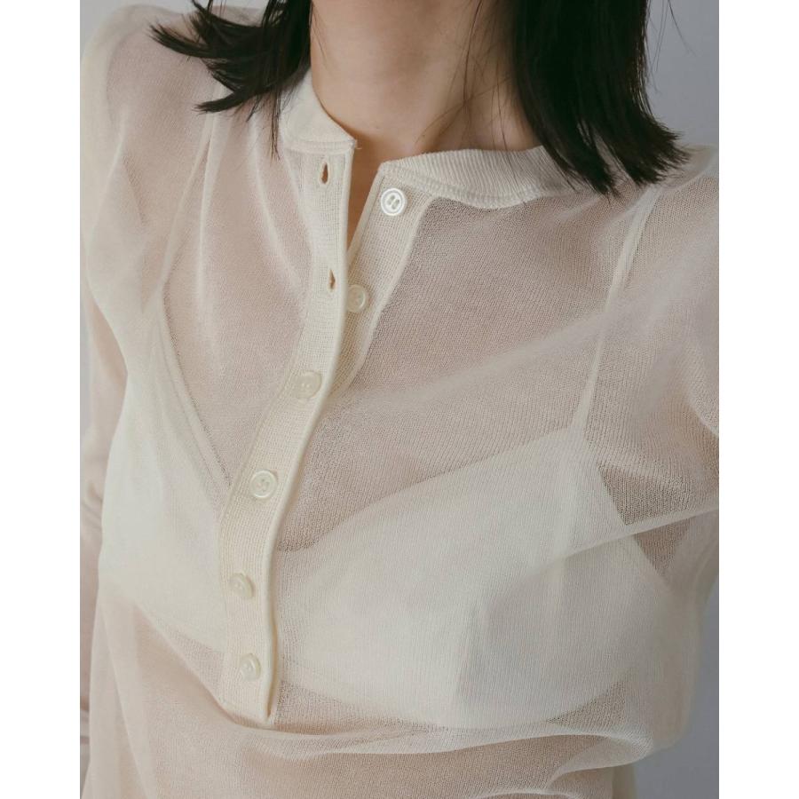 ANUKE アンヌーク Sheer Henley Knit 即日発送の画像