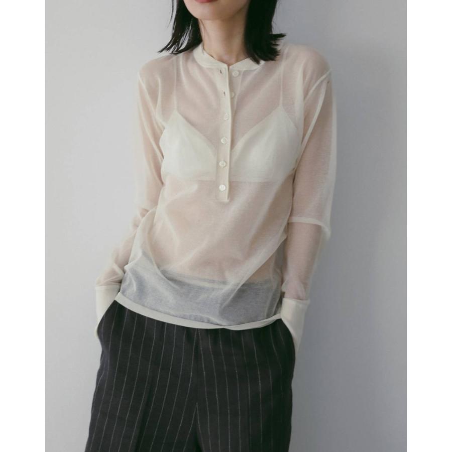 ANUKE アンヌーク Sheer Henley Knit 即日発送の画像
