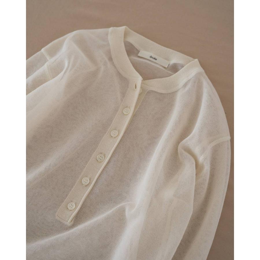 【新品・未使用】anuke Sheer Henley Knit アイボリー ànuke online store（アンヌーク） / Sheer Henley KnitSheer Henley
