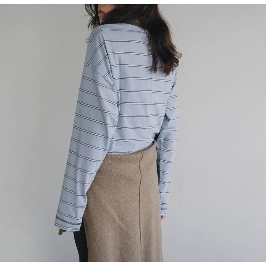 anuke（アンヌーク） Border Loose Long T-shirts 即日発送 : RAPTURE