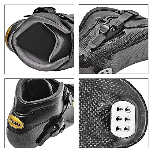 最新 PASENDI Professional Speed Skates Shoes 3 Wheels for Man 3 X 125 MM Big Wheels Carbon Fibre Roller Skating Shoes Black Inline Skate Shoes (ブラッ 【O1077253370】(38804円)