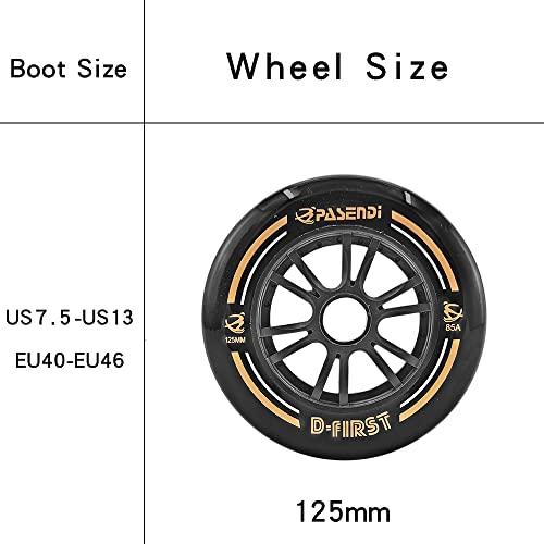 超特盛ミラクルプライス PASENDI Professional Speed Skates Shoes 3 Wheels for Man 3 X 125 MM Big Wheels Carbon Fibre Roller Skating Shoes Black Inline Skate Shoes (ブラッ 【NAN8225979305】(29631円)