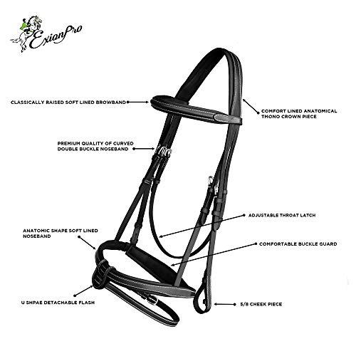 ExionProコンフォートライニングモノクラウンスナッフルブライドルU字型着脱式フラッシュホースブライドル&ラバー手綱付|Royal English Bridle for Horses ExionProコンフォートライニングモノクラウンスナッフルブライドルU字型着脱式フラッシュホースブライドル&ラバー手綱付|Royal English Bridle for Horses