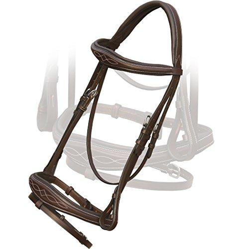 ExionPro Comfort Lined Mono Crownpiece Designer Fancy Stitched Perfect Raised Anatomical Browband and Double Buckle Jumping Flash Noseband Snaffl