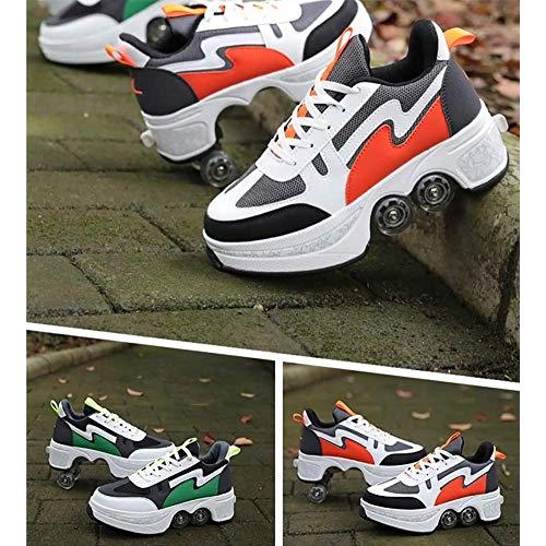 【限定品】 LDTXH自動歩行靴インビジブルローラースケート、2 in 1パルクールシューズ/インラインローラースケート靴、複列クワッドローラースケート屋外スポーツキック 【H3241690700】(18948円)