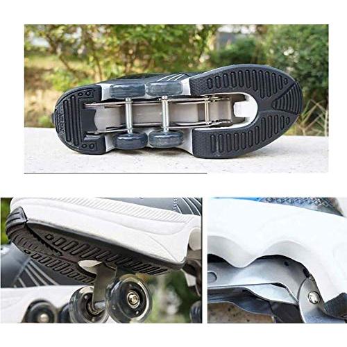 LDTXH自動歩行靴インビジブルローラースケート、2 in 1パルクールシューズ/インラインローラースケート靴、複列クワッドローラースケート屋外スポーツキック in LDTXH自動歩行靴インビジブルローラースケート 1パルクールシューズ/インラインローラースケート靴