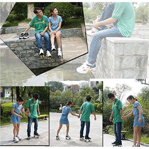 LDTXH自動歩行靴インビジブルローラースケート、2 in 1パルクールシューズ/インラインローラースケート靴、複列クワッドローラースケート屋外スポーツキック in LDTXH自動歩行靴インビジブルローラースケート 1パルクールシューズ/インラインローラースケート靴