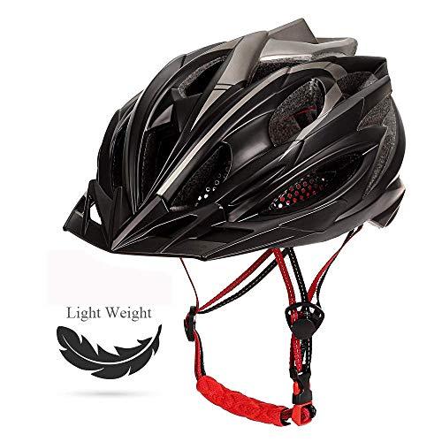 ZVRU大人用自転車ヘルメットロードマウンテンバイク用ヘルメット (取り外し可能バイザー2個、女性用レックライト付き) 、軽量調整式サイクリング用ヘルメッ ZVRU大人用自転車ヘルメットロードマウンテンバイク用ヘルメット 取り外し可能バイザー2個 女性用レックライト付き