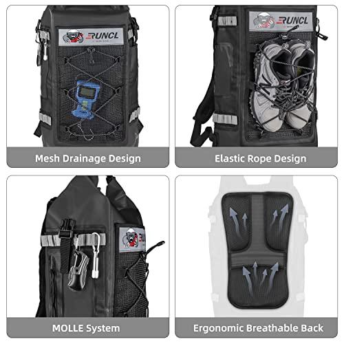 ランケル防水バックパック、30/40/55 Lロールトップクロージャドライバッグ、サイドファスナー付きポケット、クッションパッド付きバックパネル、IPX 8防水 ランケル防水バックパック 30/40/55 Lロールトップクロージャドライバッグ サイドファスナー付きポケット クッションパッド付きバックパネル IPX