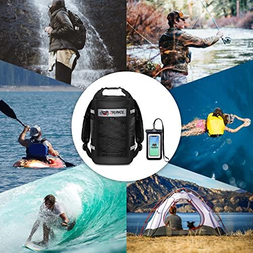 ランケル防水バックパック、30/40/55 Lロールトップクロージャドライバッグ、サイドファスナー付きポケット、クッションパッド付きバックパネル、IPX 8防水 ランケル防水バックパック 30/40/55 Lロールトップクロージャドライバッグ サイドファスナー付きポケット クッションパッド付きバックパネル IPX