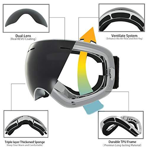 JULIスノーボード&スキーゴーグル交換レンズプレミアムスノーゴーグル (シルバーフレーン/グレーレンズ) JULIスノーボード&スキーゴーグル交換レンズプレミアムスノーゴーグル シルバーフレーン/グレーレンズ