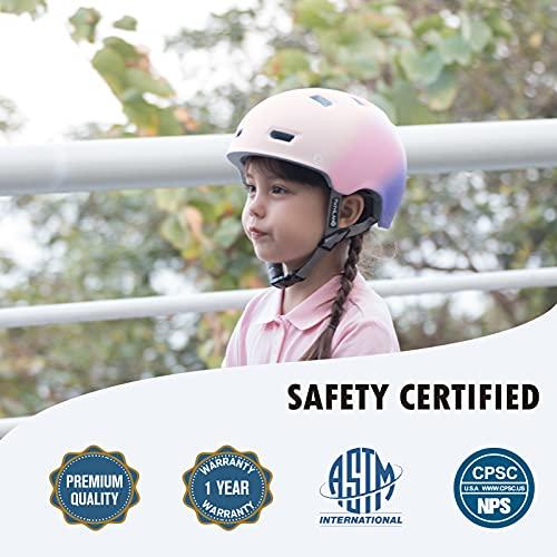 PATHLANE青少年用スケートボードバイクヘルメット、CPSCおよびASTM安全認定自転車スケートボーディングスクータースケーティングヘルメット、ダイヤル調整式 PATHLANE青少年用スケートボードバイクヘルメット CPSCおよびASTM安全認定自転車スケートボーディングスクータースケーティングヘルメット ダイヤル調整式