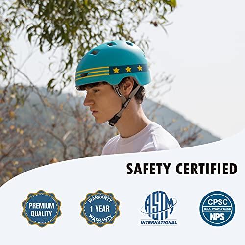 PATHLANE青少年用スケートボードバイクヘルメット、CPSCおよびASTM安全認定自転車スケートボーディングスクータースケーティングヘルメット、ダイヤル調整式 PATHLANE青少年用スケートボードバイクヘルメット CPSCおよびASTM安全認定自転車スケートボーディングスクータースケーティングヘルメット ダイヤル調整式