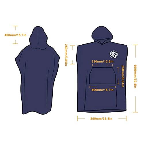 AQUBONAサーフポンチョ着替えローブ、厚手速乾マイクロファイブフードタオルポンチョ、ポケット付サーフポンチョサーフィンビーチスイムアウトドアスポーツ AQUBONAサーフポンチョ着替えローブ 厚手速乾マイクロファイブフードタオルポンチョ ポケット付サーフポンチョサーフィンビーチスイムアウトドアスポーツ